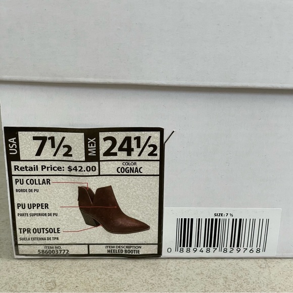 Scoop Heeled Booties in Cognac Color Size 7.5 - NEW WITH BOX - Picture 10 of 10